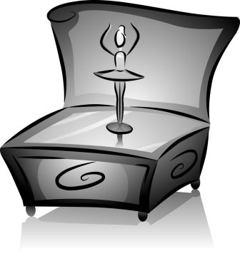 müzik kutusu ile dans eden balerin