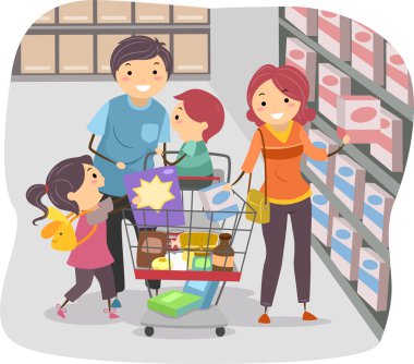 çöp adam aile bir bakkal alışveriş