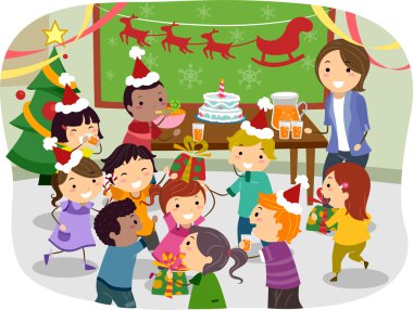 Çöp Adam çocuklar okulu Noel partisi