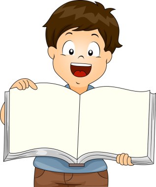 açık bir kitap ile çocuk çocuk