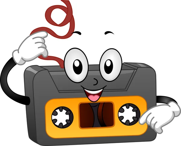 Retro cassette tape mascotte — Stockfoto