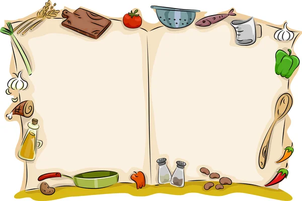 Open lege cook boek achtergrond — Stockfoto
