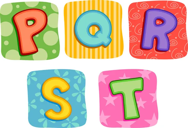 Quilt Alphabet Letter P Q R S T — Stock Photo, Image