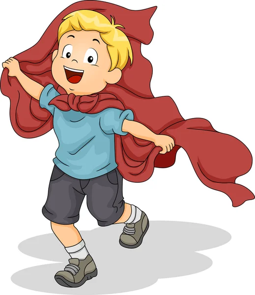 Kid Boy Playing Superhero — Stock Photo, Image