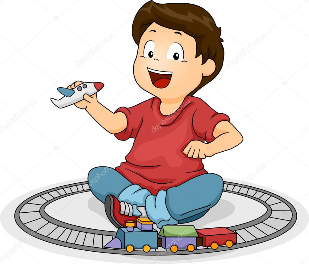 boy playing with toys