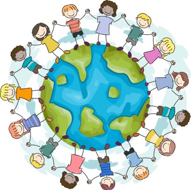 Earth Kids Doodle clipart