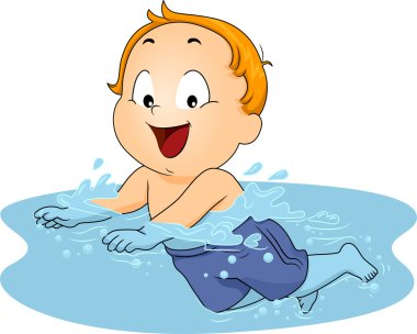 Yüzme yürümeye başlayan çocuk