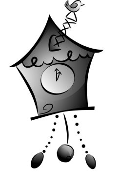 siyah-beyaz guguklu saat