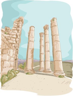 Jerash Ruins clipart