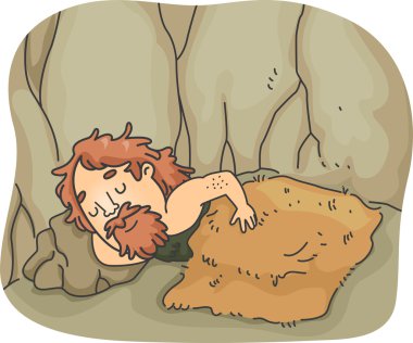 Caveman Sleep clipart
