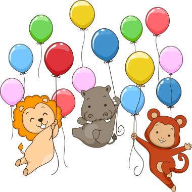hayvan temalı parti balonları