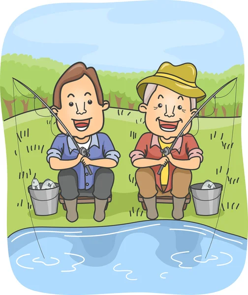 Father and Son Fishing — Stock Photo, Image
