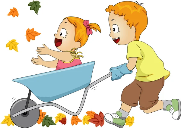 Wheelbarrow Autumn — Stock Photo, Image