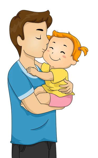 Beso de padre y bebé — Foto de Stock