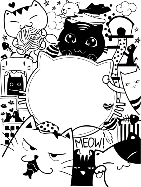 Doodle koty — Zdjęcie stockowe