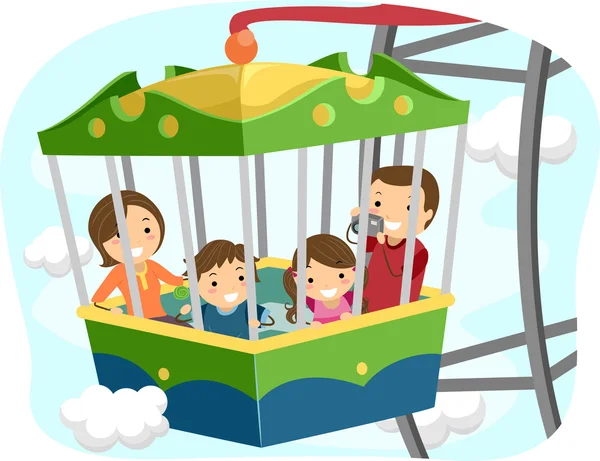 Stickman Ferris Wheel Família — Fotografia de Stock