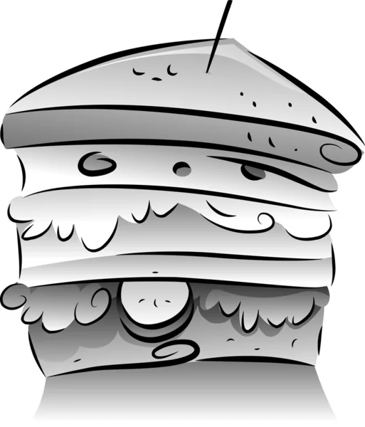 Black and White Sandwich — Stock Photo, Image