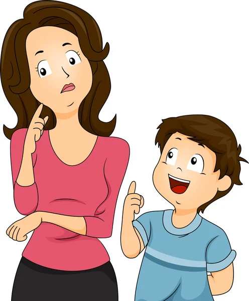 Mom and Son Questions — Stock Photo, Image