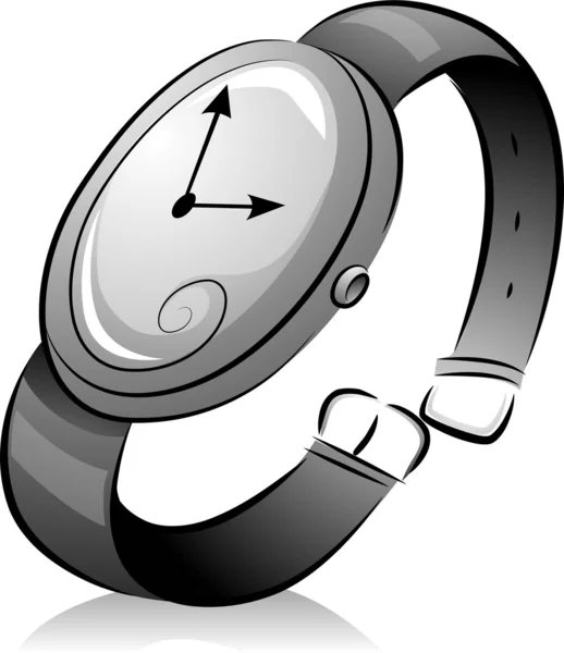 Reloj de pulsera blanco y negro — Foto de Stock