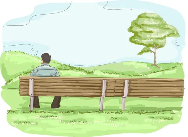 公園のベンチの男 — ストック写真