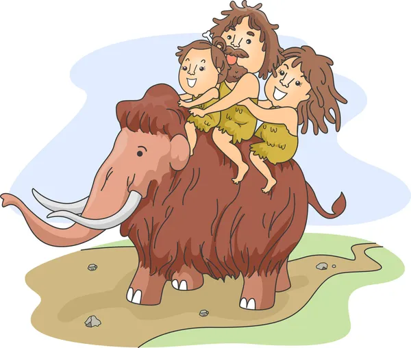 Passeio da família Caveman — Fotografia de Stock