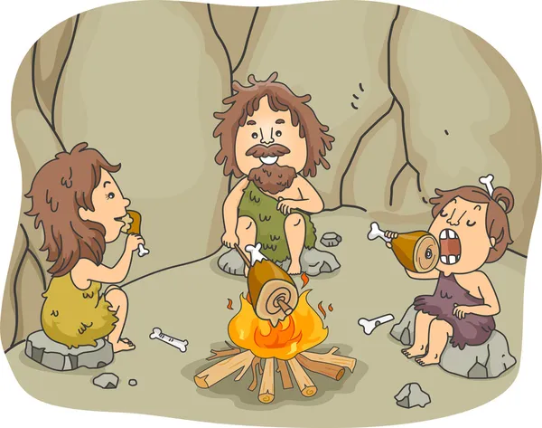 Repas de famille Caveman — Photo