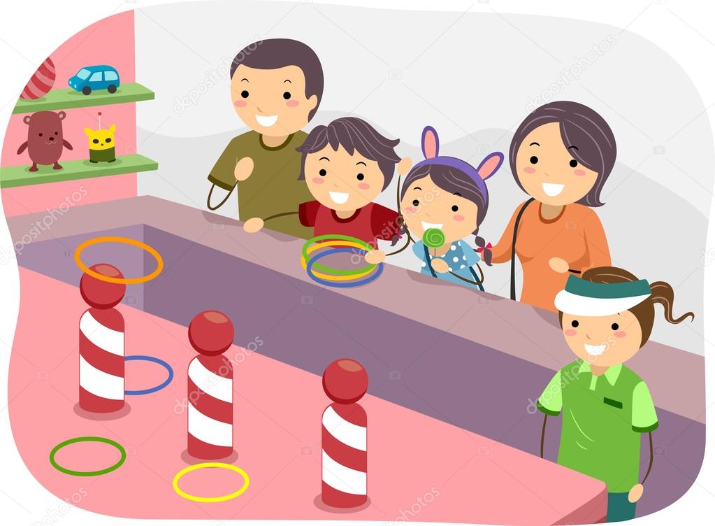 Stickman Family Ring Toss Stock Illustration by ©lenmdp #39463961