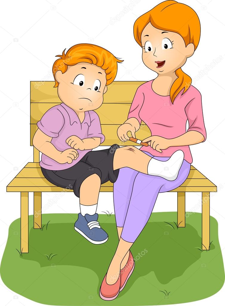 First Aid Mom — Stock Photo © lenmdp 39464929