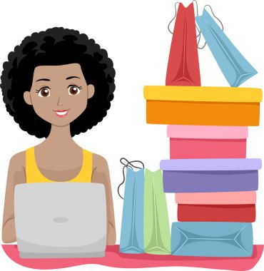 Online alışveriş kızı