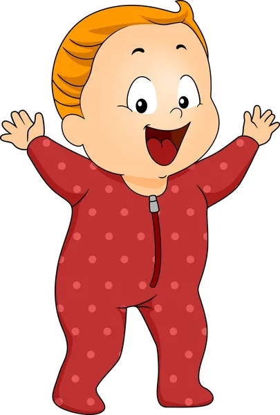 Baby boy footie pyžamo — Stock fotografie