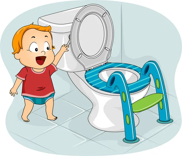 Baby spült Toilette — Stockfoto