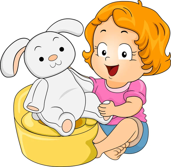 Bunny Potty Training — Stock Photo, Image