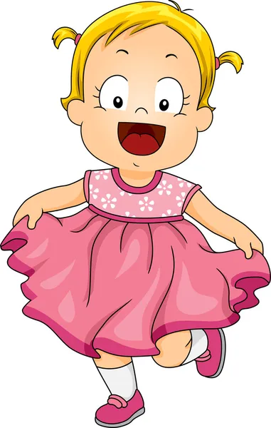 Baby Mädchen rosa Kleid — Stockfoto