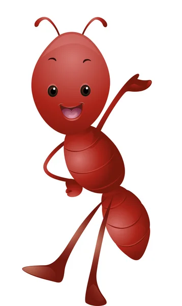 Ευτυχής κόκκινο μυρμήγκι — Φωτογραφία Αρχείου