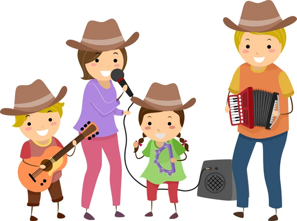 Country-Band-Familie — Stockfoto