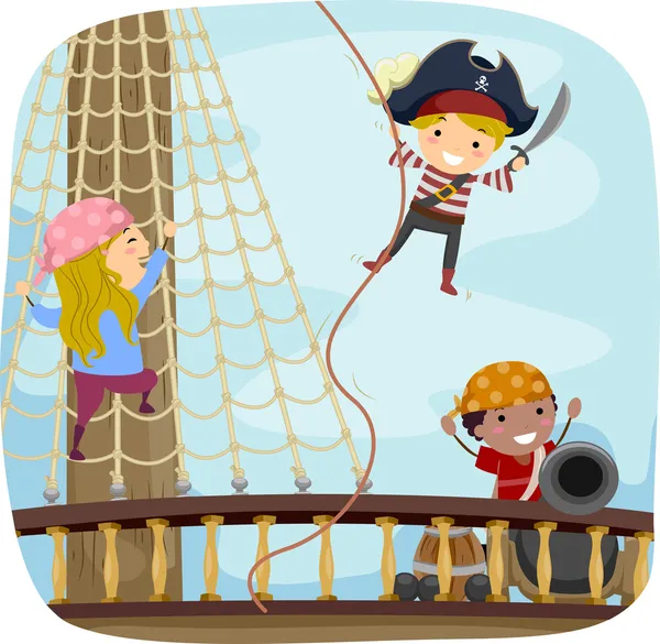 Pirate schip dek spelen — Stockfoto