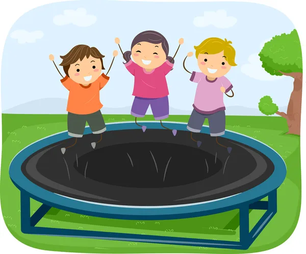 Crianças trampolim — Fotografia de Stock