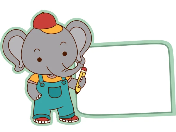 Elephant Student Label — Stock Photo, Image