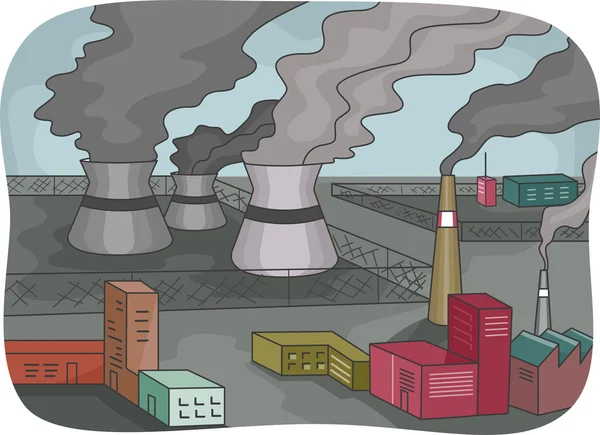 Kraftverket föroreningar — Stockfoto