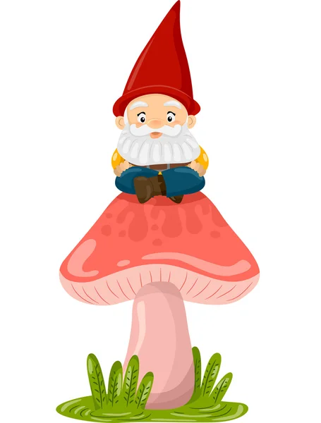 蘑菇 gnome — 图库照片