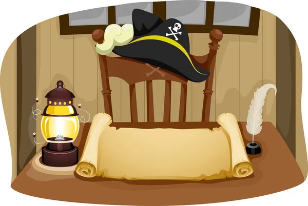 海賊の船長のテーブル — ストック写真