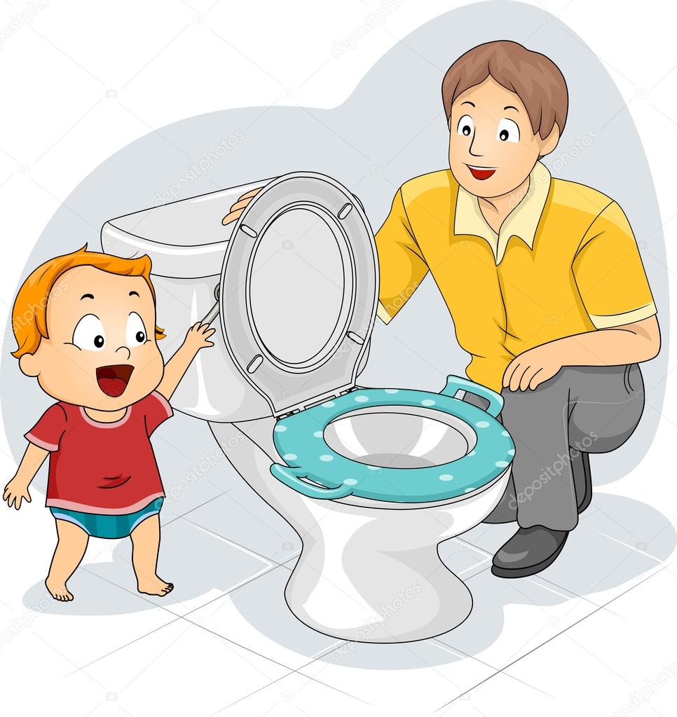 Toddler Flush Stock Illustration by ©lenmdp #46203367, image size:966x1023