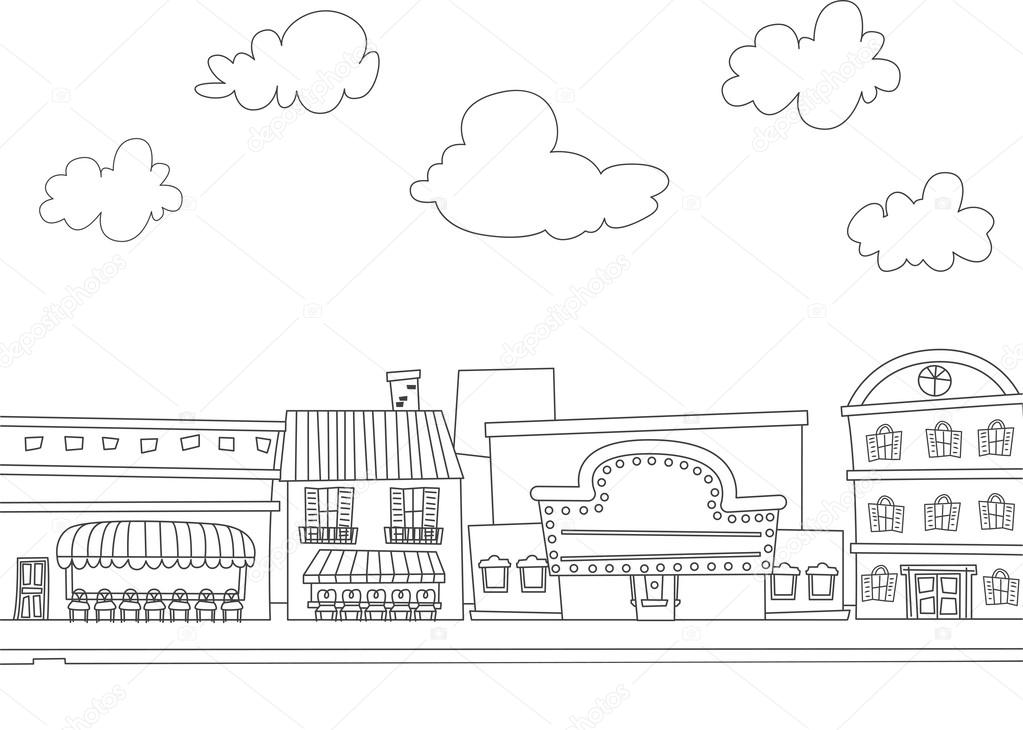 Cityscape Coloring Page