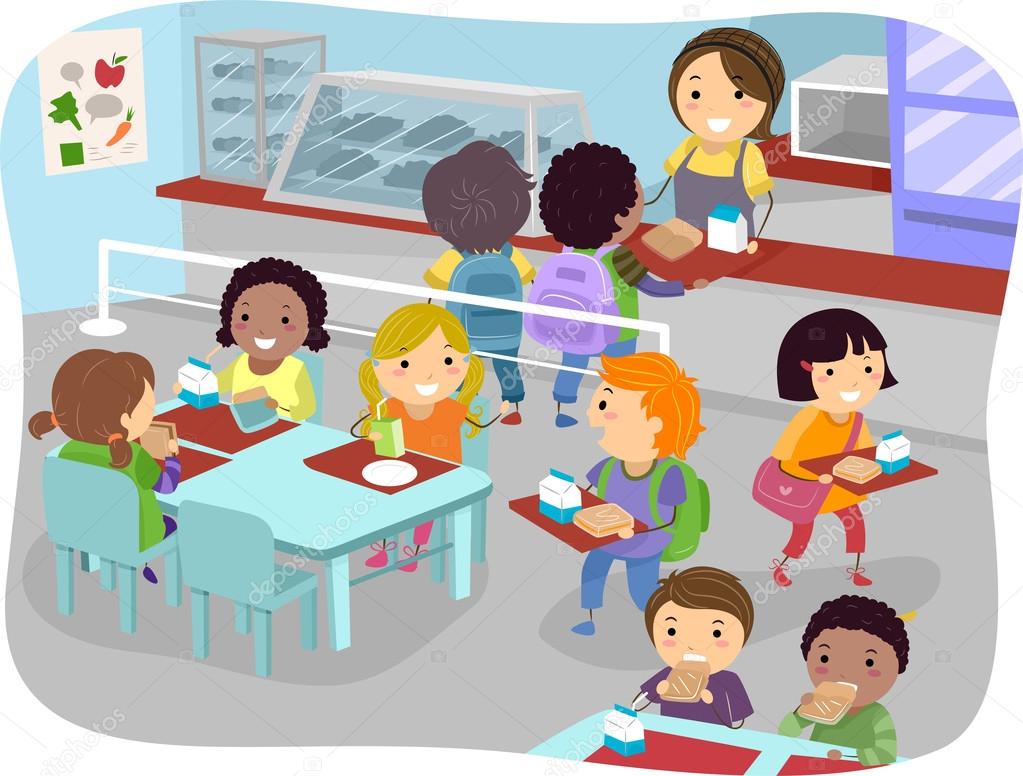 Canteen Kids Stock Illustration by ©lenmdp #46208237
