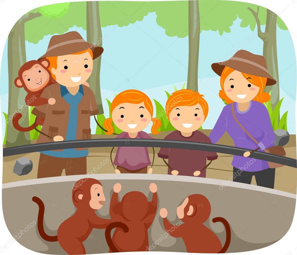 Zoo Monkeys Stock Illustration by ©lenmdp #46208405, image size:1023x879