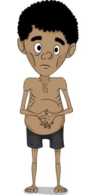 Malnourished African Kid clipart