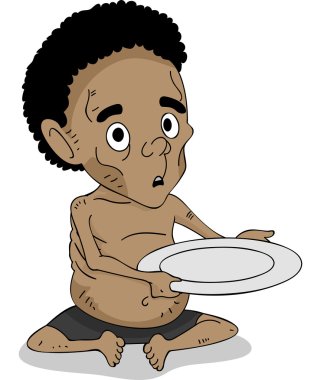 Malnourished African Kid clipart