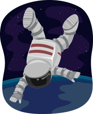 Uzayda yüzen astronot