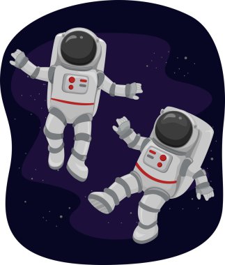 Astronotlar uzayda yüzen