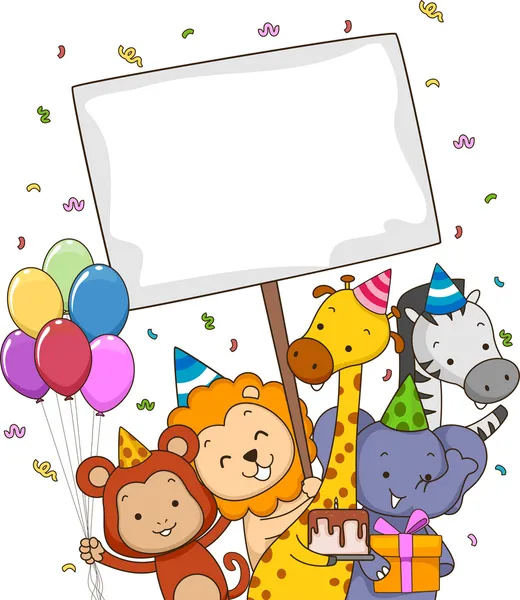 Animal Birthday Board — Stock Photo, Image